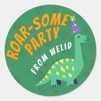 Sticker Dinosaur Party modifiable