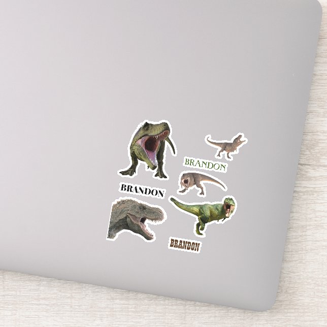 Sticker Dinosaur Tyrannosaurs T-rex Nom monogramme (Détail)