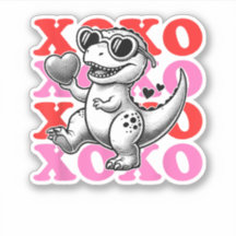Dinosaure avec Motif Xoxo pour la Saint Valentin
