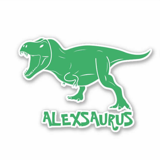 Sticker Dinosaure avec nom personnalisé (Devant)