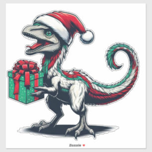 Sticker Dinosaure de Noël mignon
