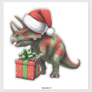 Sticker Dinosaure de Noël mignon