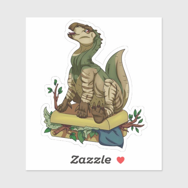 Sticker Dinosaure itinérant (Feuille)