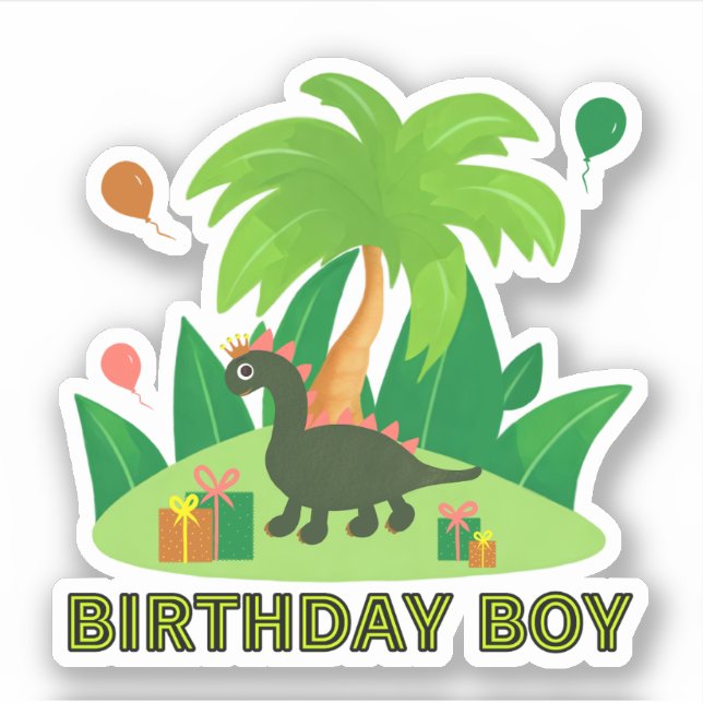 Sticker dinosaure vert (Devant)