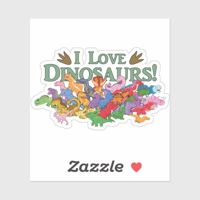 Sticker Dinosaures mignons et colorés (Feuille)