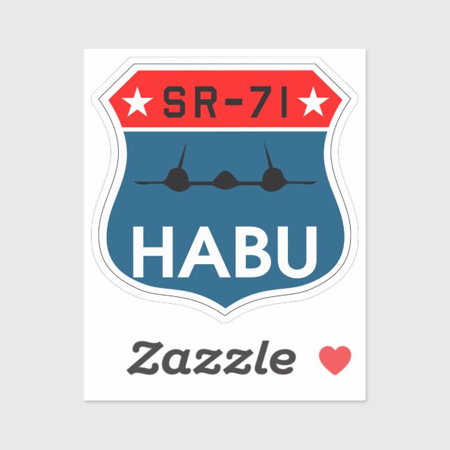 Sticker d'insigne SR-71 Blackbird "Habu" (Feuille)