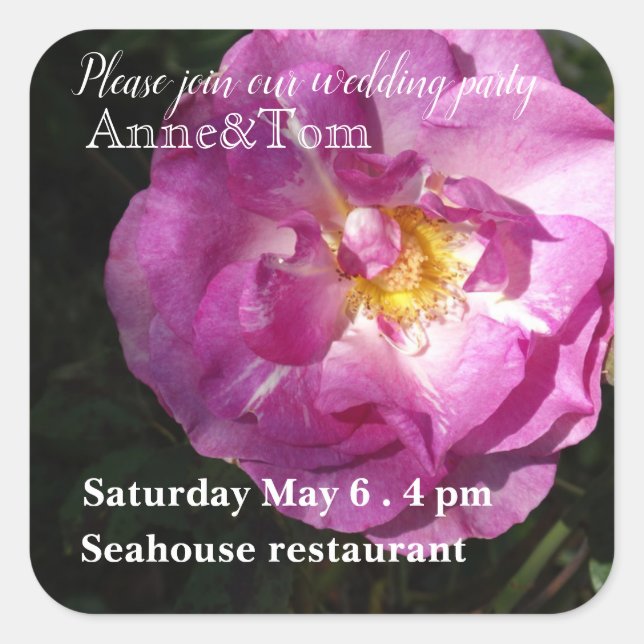 Sticker d'invitation de la fête de mariage (Devant)