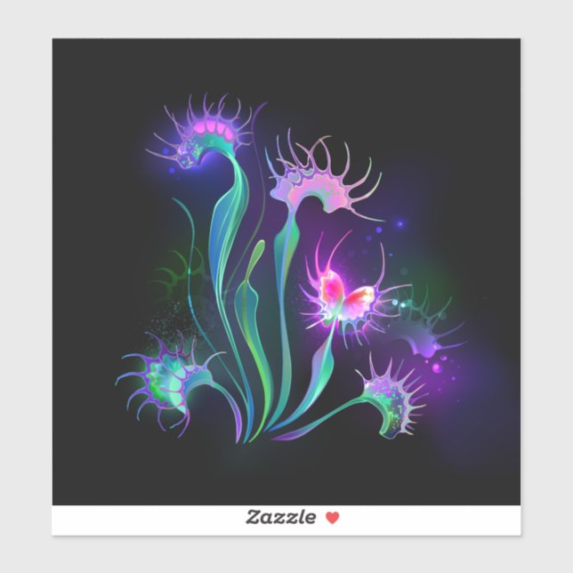 Sticker Dionaea piège lumineux (Feuille)