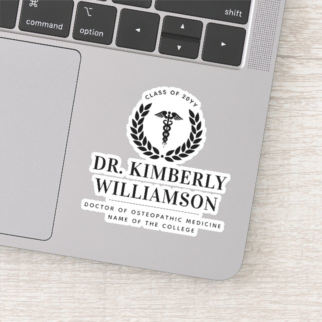 Sticker Diplôme d'études Médicales personnalisé (Détail)