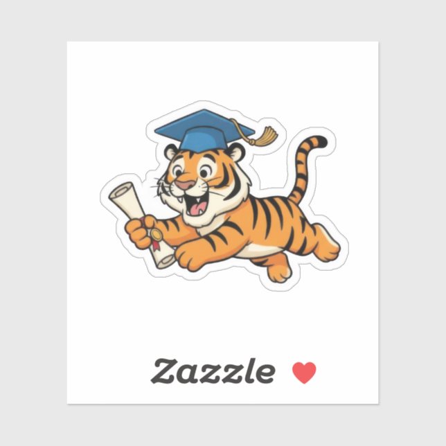 Sticker Diplômé Tigre (Feuille)