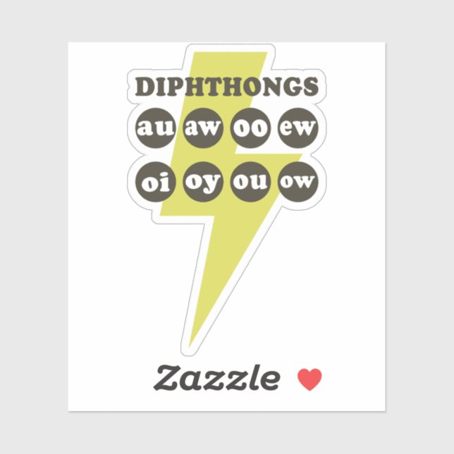 Sticker Dipthongs Apprendre l'anglais avec des phoniques (Feuille)