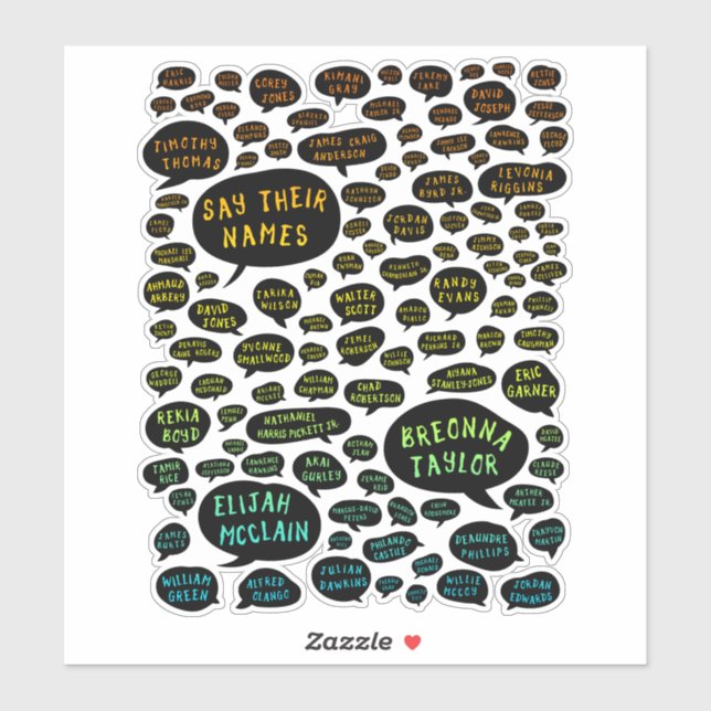 Sticker dire leurs noms arc-en-ciel (Feuille)