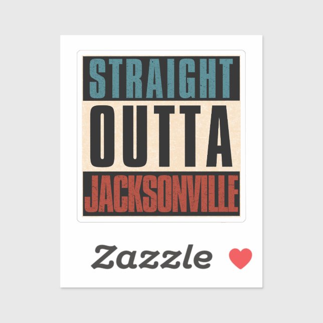 Sticker Direct Outta Jacksonville Floride FL USA (Feuille)