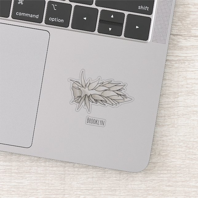 Sticker Dirona albolineata nudibranche dessin animé (Détail)
