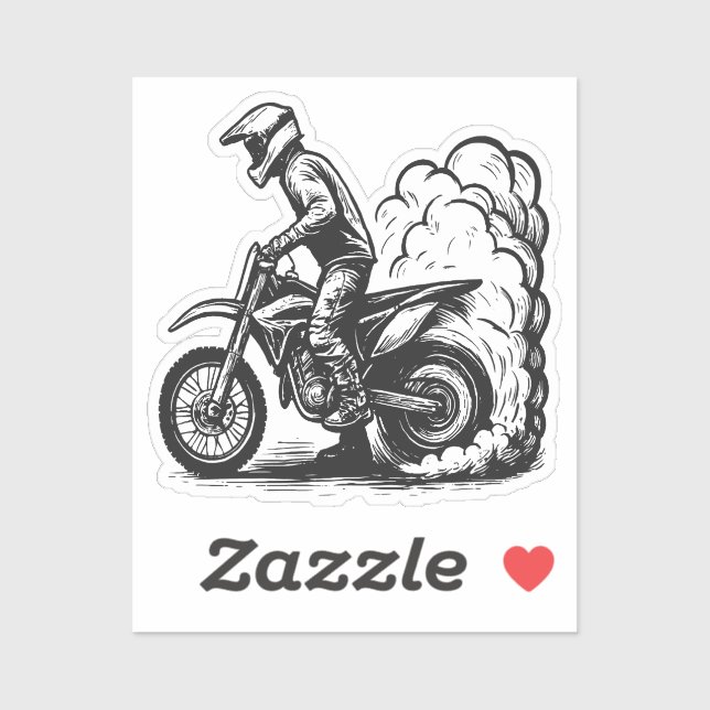 Sticker Dirt Bike Burnout  (Feuille)