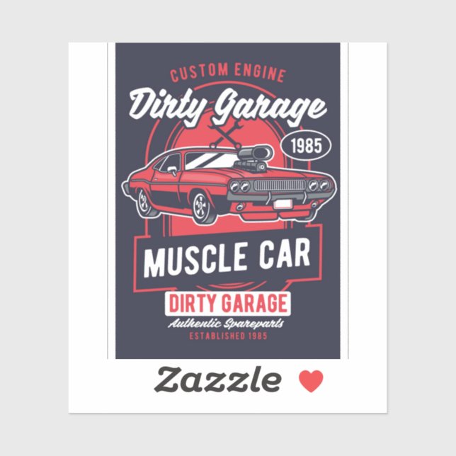 Sticker Dirty Garage Muscle Car Club (Feuille)