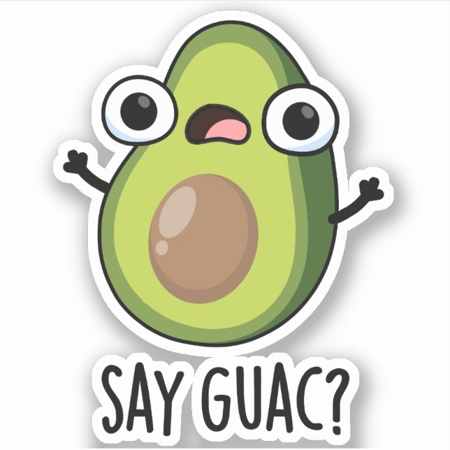 Sticker Dis Guac Pun Drôle de l'Avocat  (Devant)
