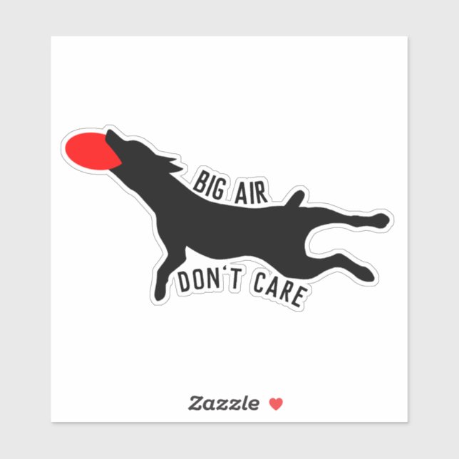 Sticker Disc dog frisbee grand air ne se soucient pas auto (Feuille)