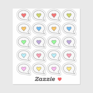 Sticker Discours du coeur Pensée bulle Citation Rappel Pla