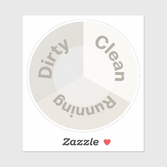 Sticker Dishwasher Clean Dirty Running Reversible Kitchen (Feuille)