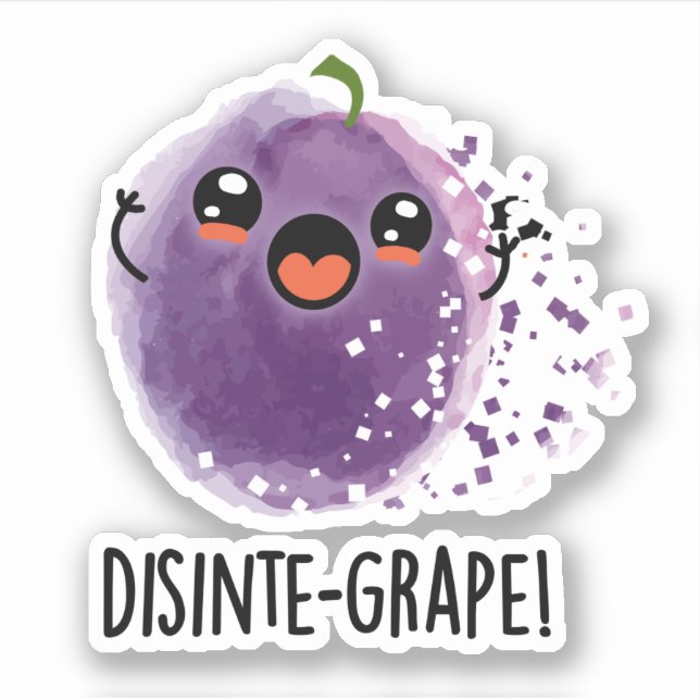 Sticker Disinte-grape Funny Désintégration Grape Pun (Devant)