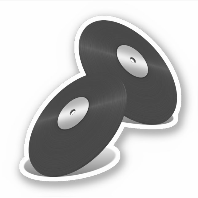 Sticker Disques vinyles aspect vinyle (Devant)