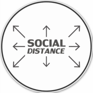 Sticker Distance sociale signe de cercle de typographie mo