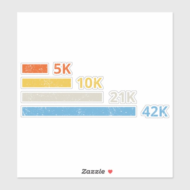 Sticker Distances de course II - 5K 10K 21K 42K Marathoner (Feuille)