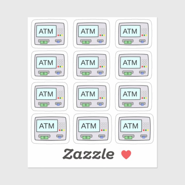 Sticker Distributeur Automatique de Billets Rappel Jour de (Feuille)