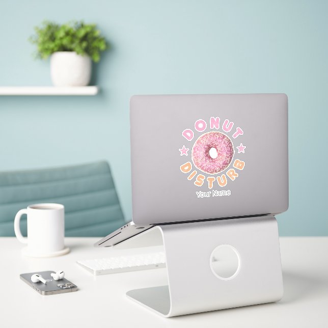 Sticker Disturbe de Donut Chill et Snack Drôle Drôle Douce (Ordinateur portable sur le bureau)