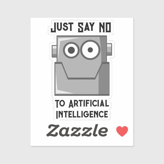 Sticker Dites simplement non à la carte postale de l'intel (Feuille)