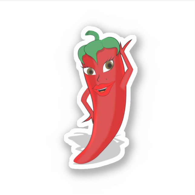 Sticker Diva Piment Rouge Chaud (Devant)