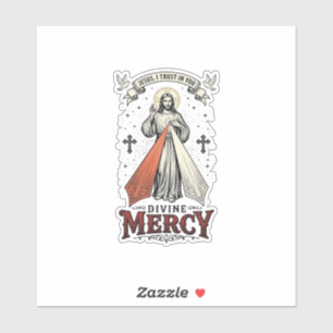Sticker Divine Mercy Jésus je me confie en Toi Vintage Shi