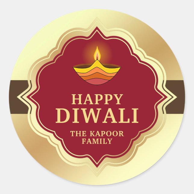 Sticker Diwali personnalisé (Devant)