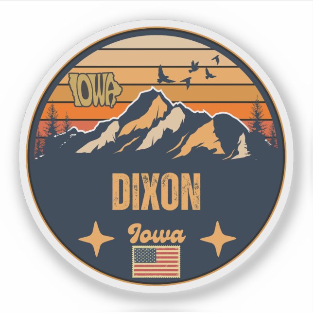 Sticker Dixon, Iowa, États-Unis (Devant)