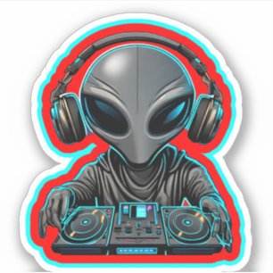 Sticker DJ Alien