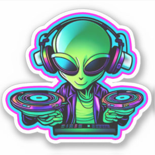 Sticker DJ Alien
