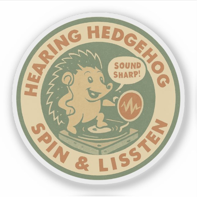 Sticker DJ audiologie vintage Sound Sharp (Devant)