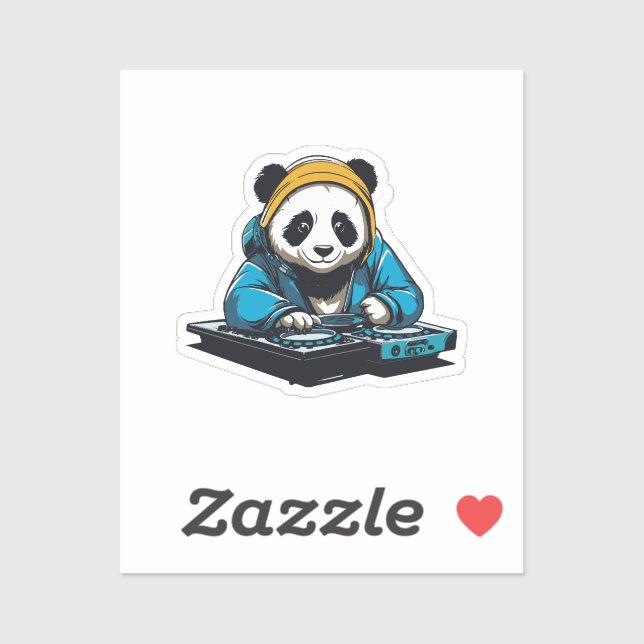 Sticker DJ Kawaii Panda (Feuille)