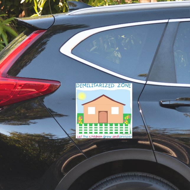 Sticker DMZ Zone démilitarisée Paix Enfants Ciel Grass (Coté voiture)