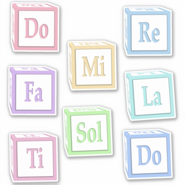 Sticker Do Re Mi Fa Sol La Ti Solfege Musical.Blocs Bébés (Devant)