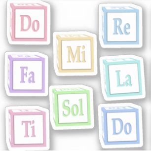 Sticker Do Re Mi Fa Sol La Ti Solfege Musical.Blocs Bébés