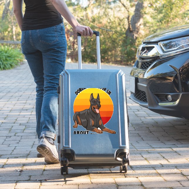 Sticker Doberman Ne Ment Jamais Sur Leur Amour (Valise Insitu)