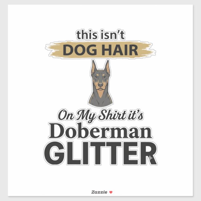 Sticker Doberman Pailleté Conception Vintage Amoureux de C (Feuille)