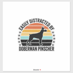Sticker Doberman Pinscher Graphique Vintage Coucher de Sol