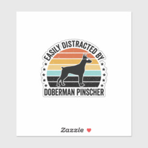 Sticker Doberman Pinscher Graphique Vintage Tee Crépuscule