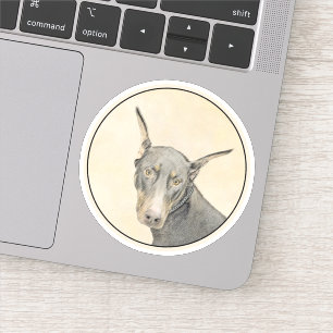 Sticker Doberman Pinscher Peinture - Art Chien original