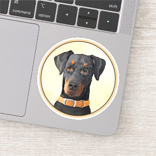Sticker Doberman Pinscher Peinture non découpée Art origin