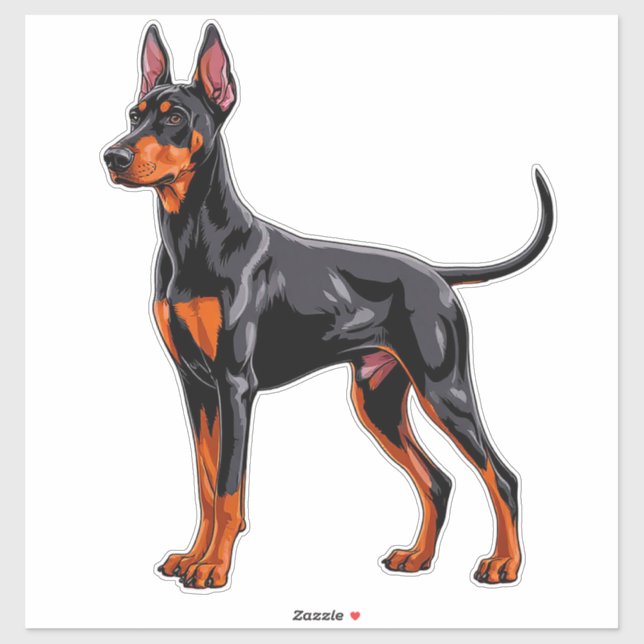Sticker Doberman Pinscher vibrant (Feuille)
