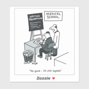 Sticker Docteur stagiaire en dessin de l'école Médicale.